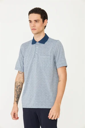 İndigo Polo Yaka T-Shirt 