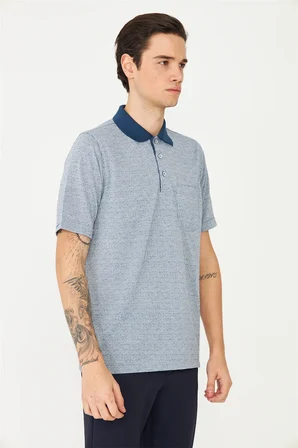 İndigo Polo Yaka T-Shirt 