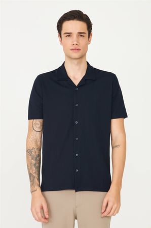 Lacivert Gömlek T-Shirt 