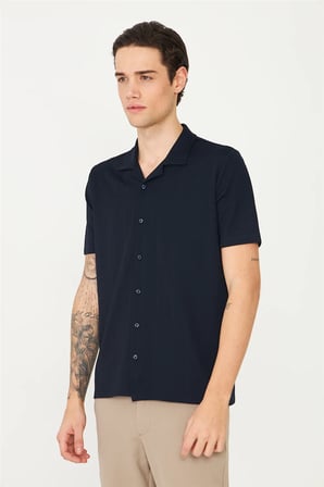 Lacivert Gömlek T-Shirt 