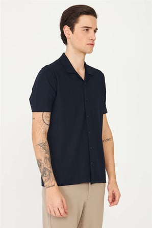 Lacivert Gömlek T-Shirt 