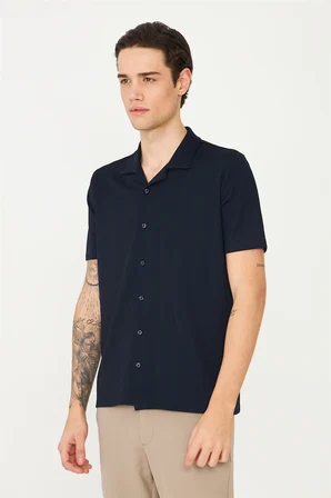 Lacivert Gömlek T-Shirt 