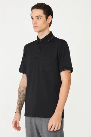 Siyah Polo Yaka T-Shirt 