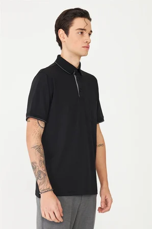 Siyah Polo Yaka T-Shirt 