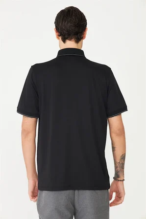 Siyah Polo Yaka T-Shirt 