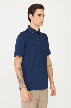 Lacivert Polo Yaka T-Shirt 