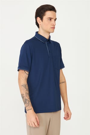 Lacivert Polo Yaka T-Shirt 