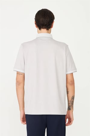 Gri Polo Yaka T-Shirt 
