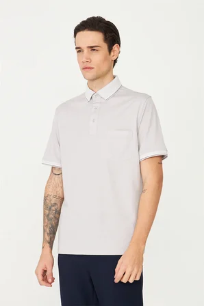 Gri Polo Yaka T-Shirt 