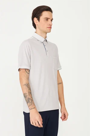 Gri Polo Yaka T-Shirt 