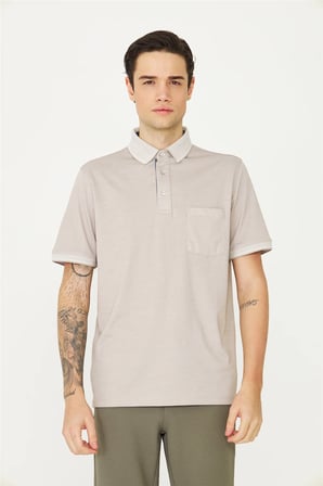 Bej Polo Yaka T-Shirt 