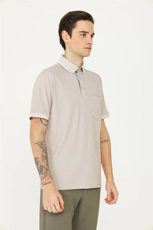Bej Polo Yaka T-Shirt 