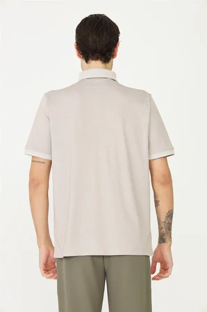 Bej Polo Yaka T-Shirt 