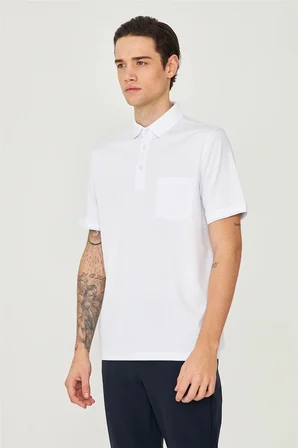 Beyaz Polo Yaka T-Shirt 
