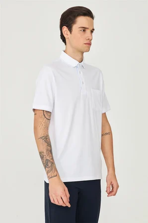 Beyaz Polo Yaka T-Shirt 