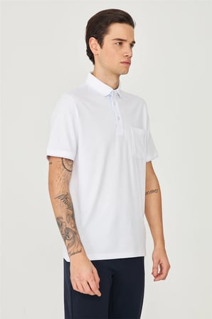 Beyaz Polo Yaka T-Shirt 