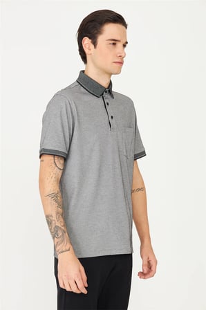 Siyah/Beyaz Polo Yaka T-Shirt 