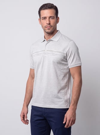 Açık Yeşil Mikro Desenli Regular Fit Erkek Polo Yaka Tişört