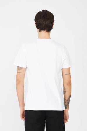 Beyaz Bisiklet Yaka Basic Erkek T-Shirt