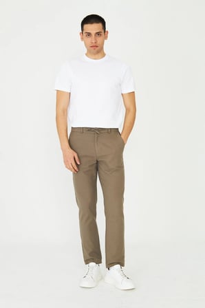 Haki Erkek Bağcık Detaylı Jogger Spor Pantolon