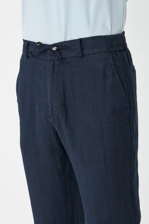 Lacivert Bağcıklı Rahat Kesim Jogger Pantolon