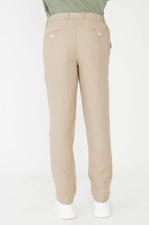 Açık Bej Bağcıklı Rahat Kesim Erkek Jogger Pantolon