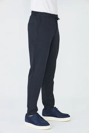 Lacivert İnce Çizgili Jogger Spor Erkek Pantolon