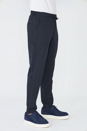 Lacivert İnce Çizgili Jogger Spor Erkek Pantolon