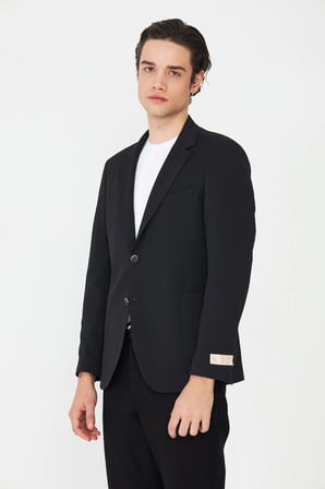 Siyah Slim Fit Klasik Yaka Erkek Spor Blazer Ceket