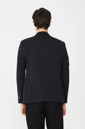 Siyah Slim Fit Klasik Yaka Erkek Spor Blazer Ceket