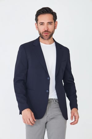 Lacivert Slim Fit Blazer Erkek Ceket