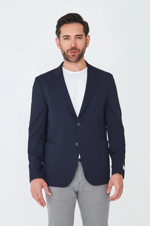 Lacivert Slim Fit Blazer Erkek Ceket