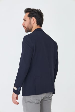 Lacivert Slim Fit Blazer Erkek Ceket