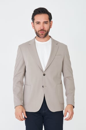 Bej Slim Fit Erkek Blazer Ceket