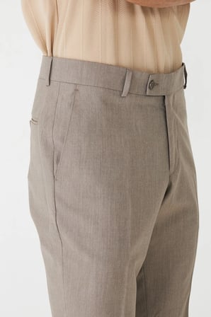 Bej Erkek Kumaş Pantolon Modern Kesim Klasik Pantolon