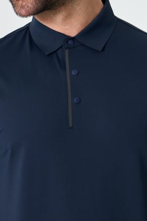 Lacivert Üç Düğmeli Polo Yaka Tişört
