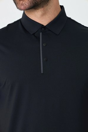 Siyah Üç Düğmeli Erkek Polo Yaka Tişört