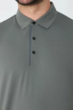 Yeşil Üç Düğmeli Erkek Polo Yaka Tişört