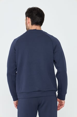 Lacivert Pamuklu Erkek Basic Sweatshirt