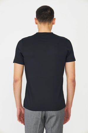Siyah Bisiklet Yaka Basic T-shirt