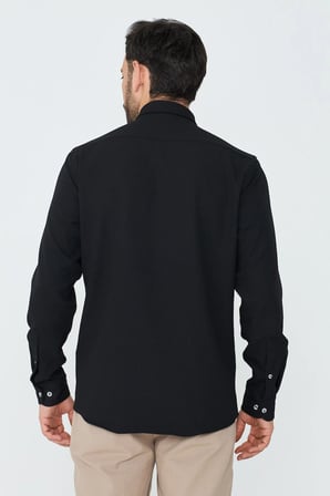 Siyah Dynamic Fit Uzun Kollu Erkek Gömlek