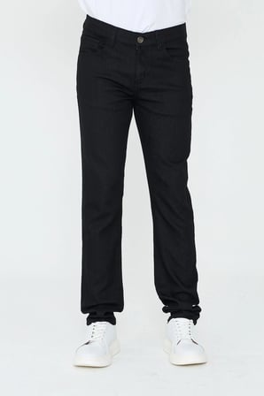 Siyah Dynamic Fit Mikro Desenli Yazlık Kot Pantolon