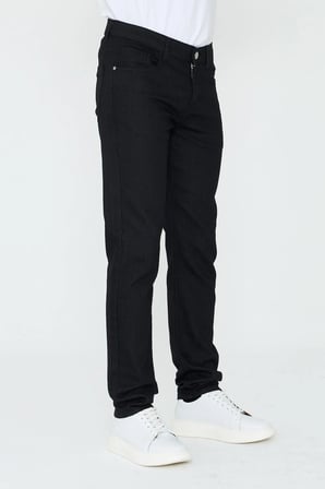 Siyah Dynamic Fit Mikro Desenli Yazlık Kot Pantolon