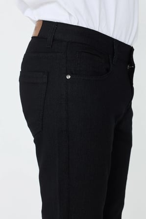 Siyah Dynamic Fit Mikro Desenli Yazlık Kot Pantolon