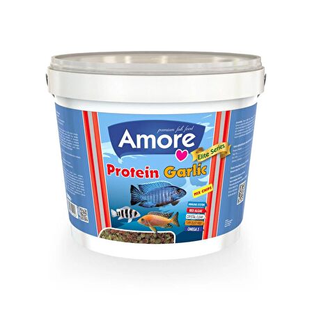 Amore Protein Garlic Pro Chips 2400gr Algae Immune Protect Kova Akvaryum Balık Yemi