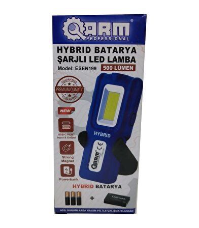 ARM Esen 199 Şarjlı Led Fener Power Bank 500 Lümen