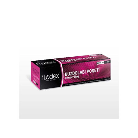 Flodex Buzdolabı Poşeti Büyük Boy 30x45cm Tekli 15'li Paket