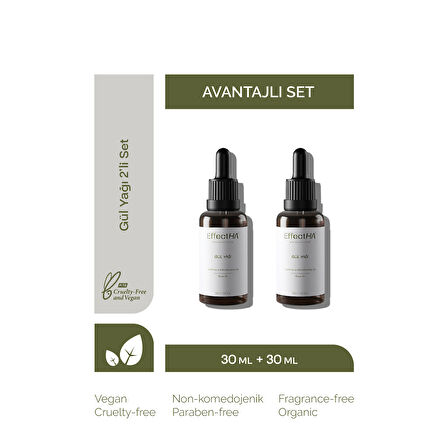 EffectHA 30 ML Gül Yağı 2'li Avantajlı Set