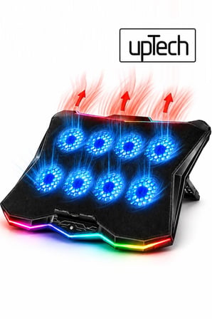 UPTECH RGB Laptop Soğutucu 8 Fanlı Ayarlanabilir Standlı Notebook Soğutucu
