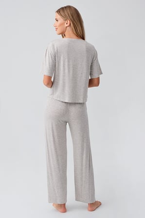 Kısa Kollu Esnek Viskoz Pijama Takım 18215